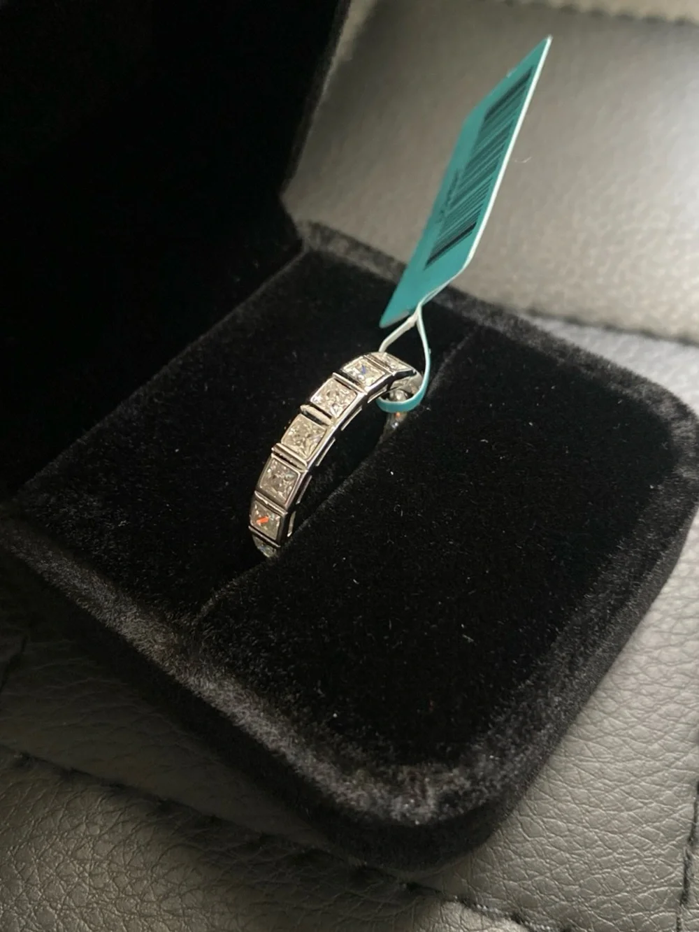 Square Shaped Moissanite Eternity Band Ring Size 7